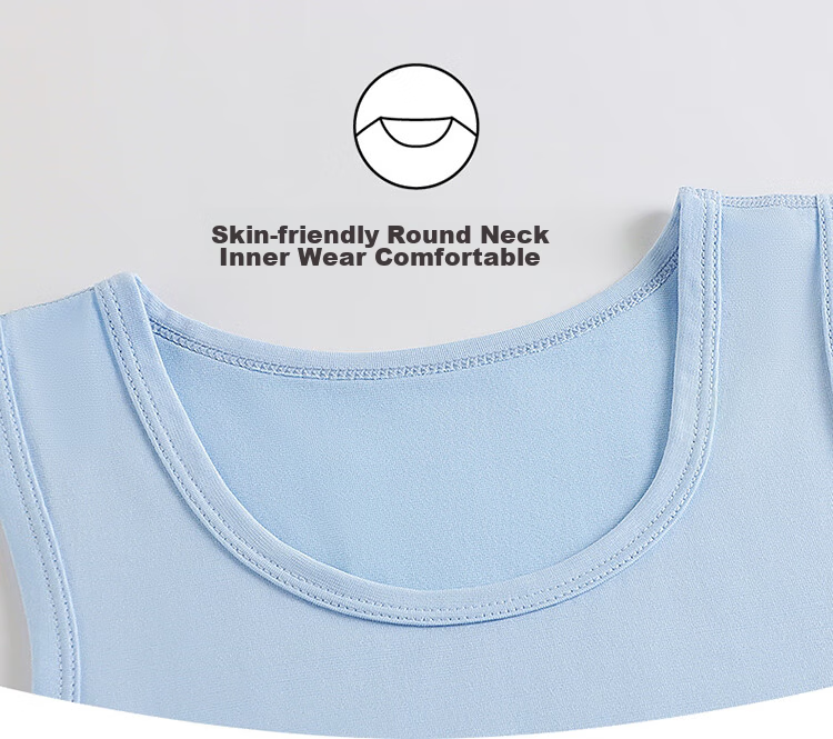 THREEGUN Kids Cooling Modal 3A Antibacterial Boys Girls Crew Neck Vest Sky Blue 150 14