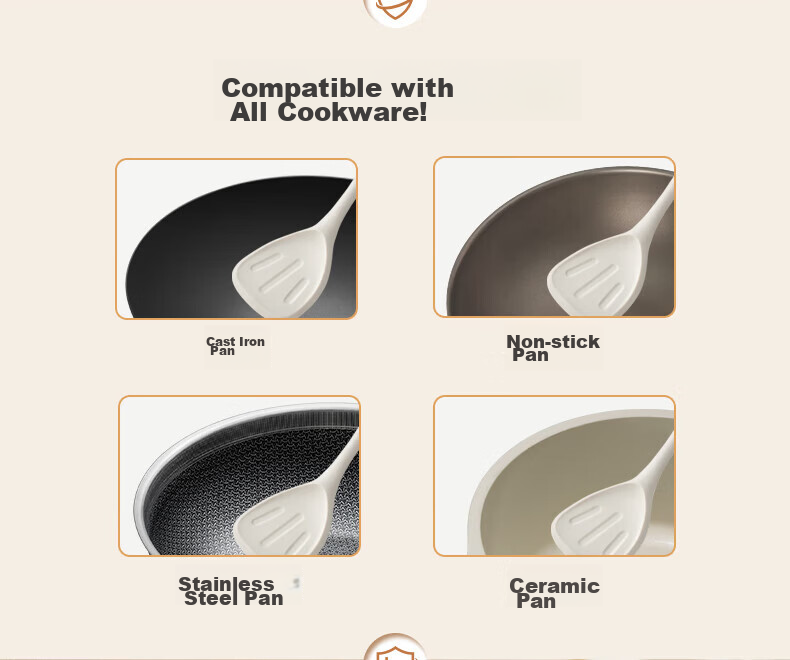 SUPOR Flexible Wood Handle Silicone Soup Strainer Spoon Non-Stick Pot High Temperature Resistant Silicone Soup Strainer White KT03AR10 3
