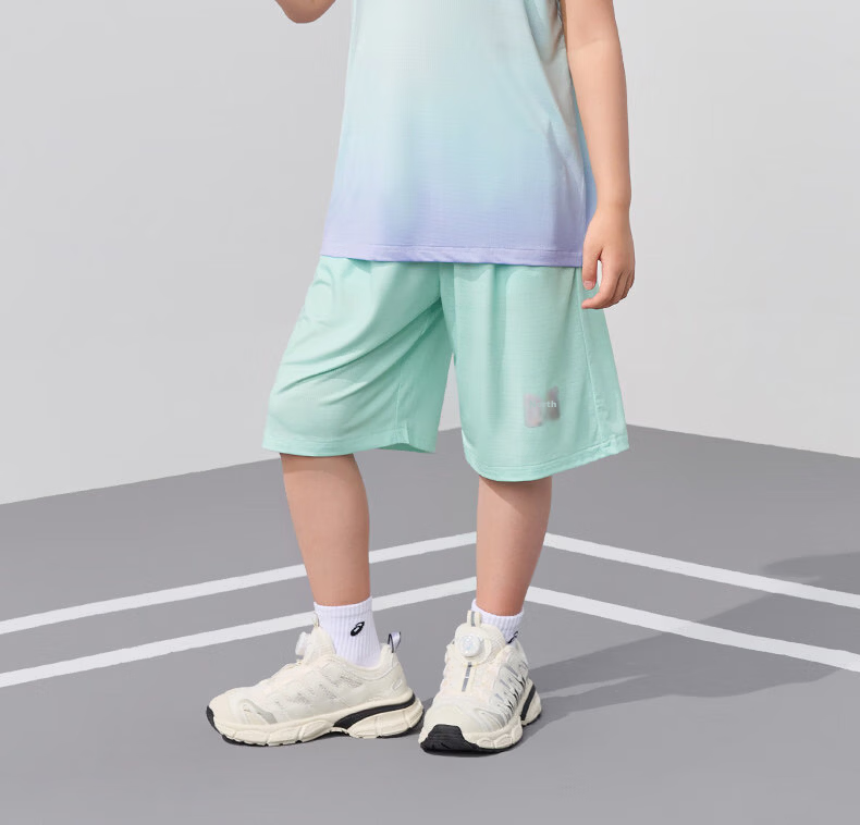 Zuo Xi Boys Quick-Dry Sports Vest Set 2026 New Summer Children's Mesh Moisture-Wicking Short Sleeve Mint Green 150 2