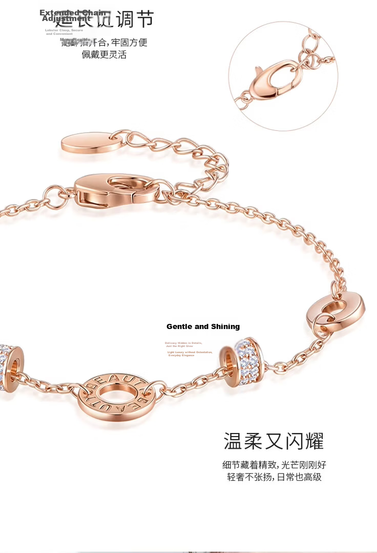 Aji Bean Women's Bracelet Fashion Trendy Simple Versatile Crystal Double Layer Stacking New Chinese Style National Wind Hand Chain 6