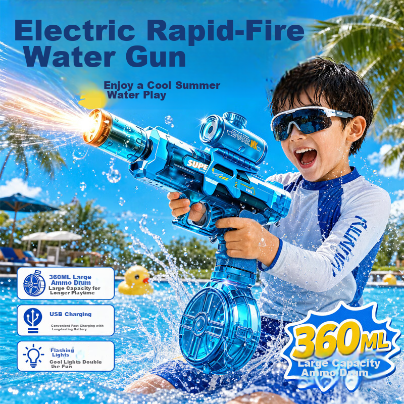 Elephant Dance Electric Water Gun Toy Gift Automatic High-Pressure Continuous Spray for Kids Ages 3-6-12 Beach Water Fight