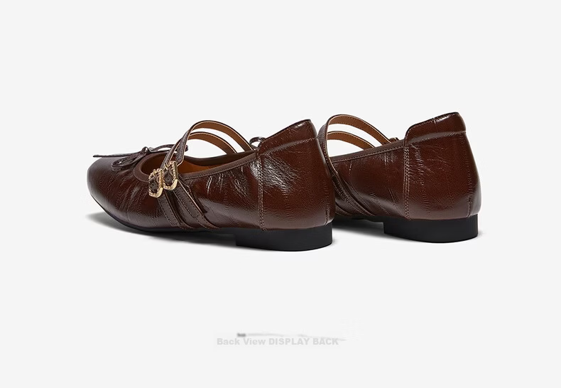 BASTO [Film Diary] 26 Autumn Mall Ballet Mary Jane Shoes Women Flat Silver Single Shoes 31