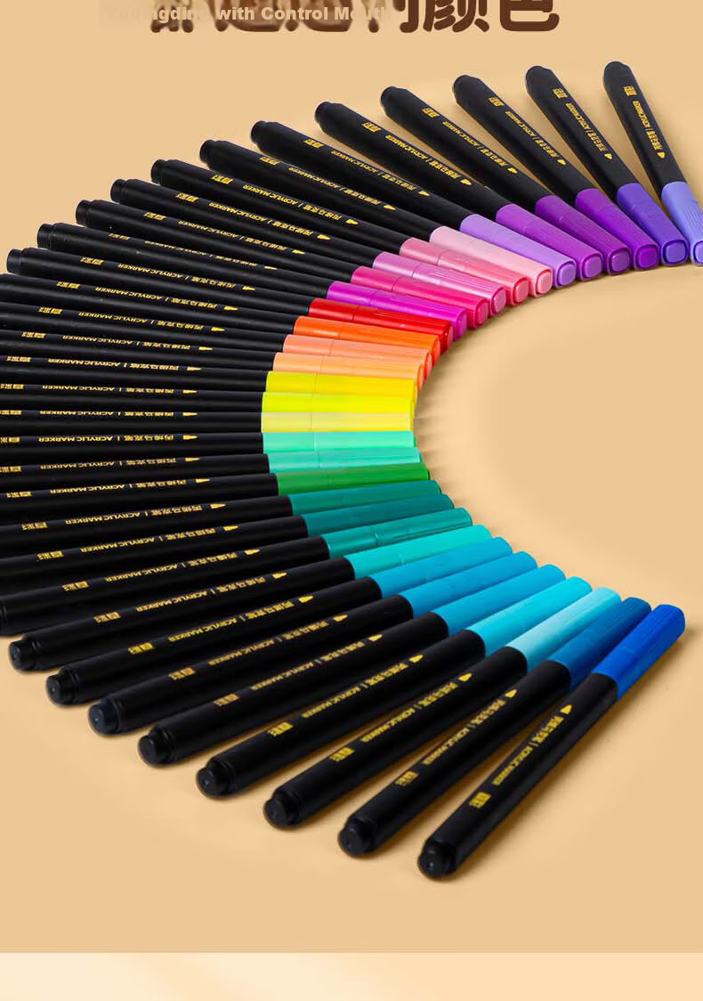 TRUECOLOR 12-Color Small Black Box Acrylic Markers Opaque Layerable Non-Toxic Washable Watercolor Pens for Kids Art Supplies 4499 2