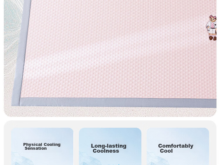 Teenie Weenie Class A Ice Bean Mat Summer Cooling Bed Sheet Ice Silk Mat Machine Washable Soft Cooling Double Air Conditioning Mat 1.8m Bed 9