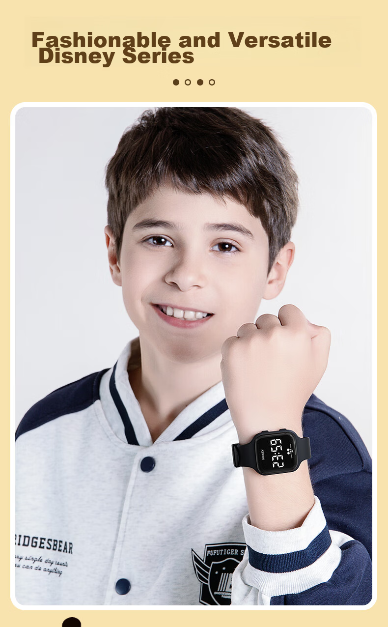 Disney Mickey Kids Sports Watch Student Luminous Waterproof Silent Vibration Alarm Clock Electronic Watch for Boys and Girls Middle and High School 13