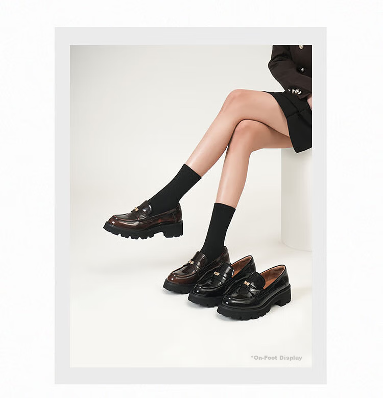 Lyle & Scott Laifu Family 2026 Spring Summer British Retro Loafer with Buckle Women 45302 Vintage Brown BRB 34 11