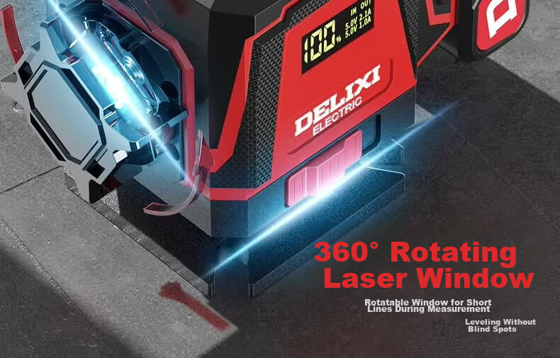DELIXI ELECTRIC Green Light 2-Line Infrared Level High Precision Strong Light Fine Line Auto Leveling Laser for Outdoor Construction 9