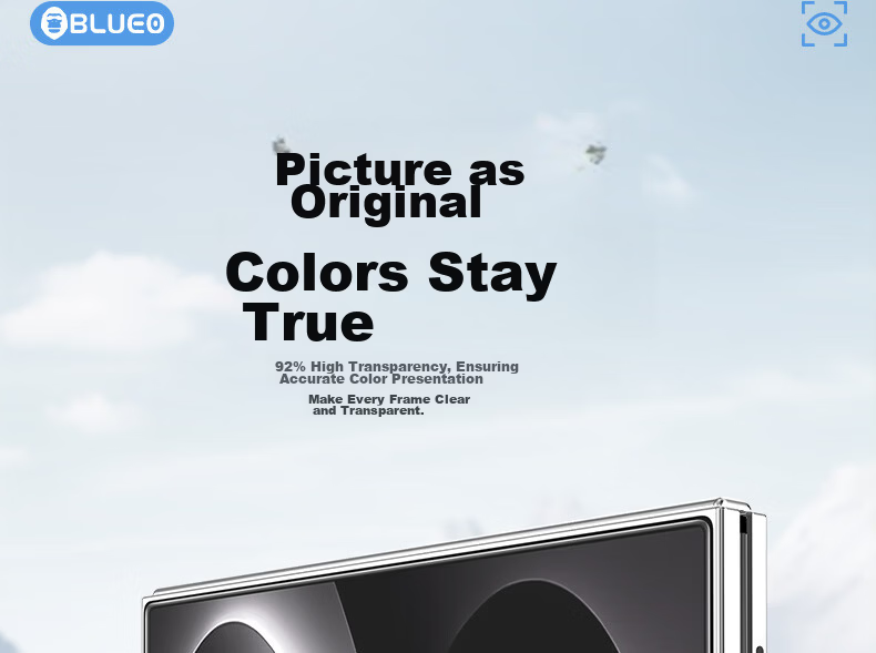 BLUEO Original Clear+ New Space Capsule Screen Protector for Samsung ZFold8 Ultra/ZFold7 w25/w26 Tempered Glass Anti-Fingerprint HD Drop-Resistant Printed Film 4
