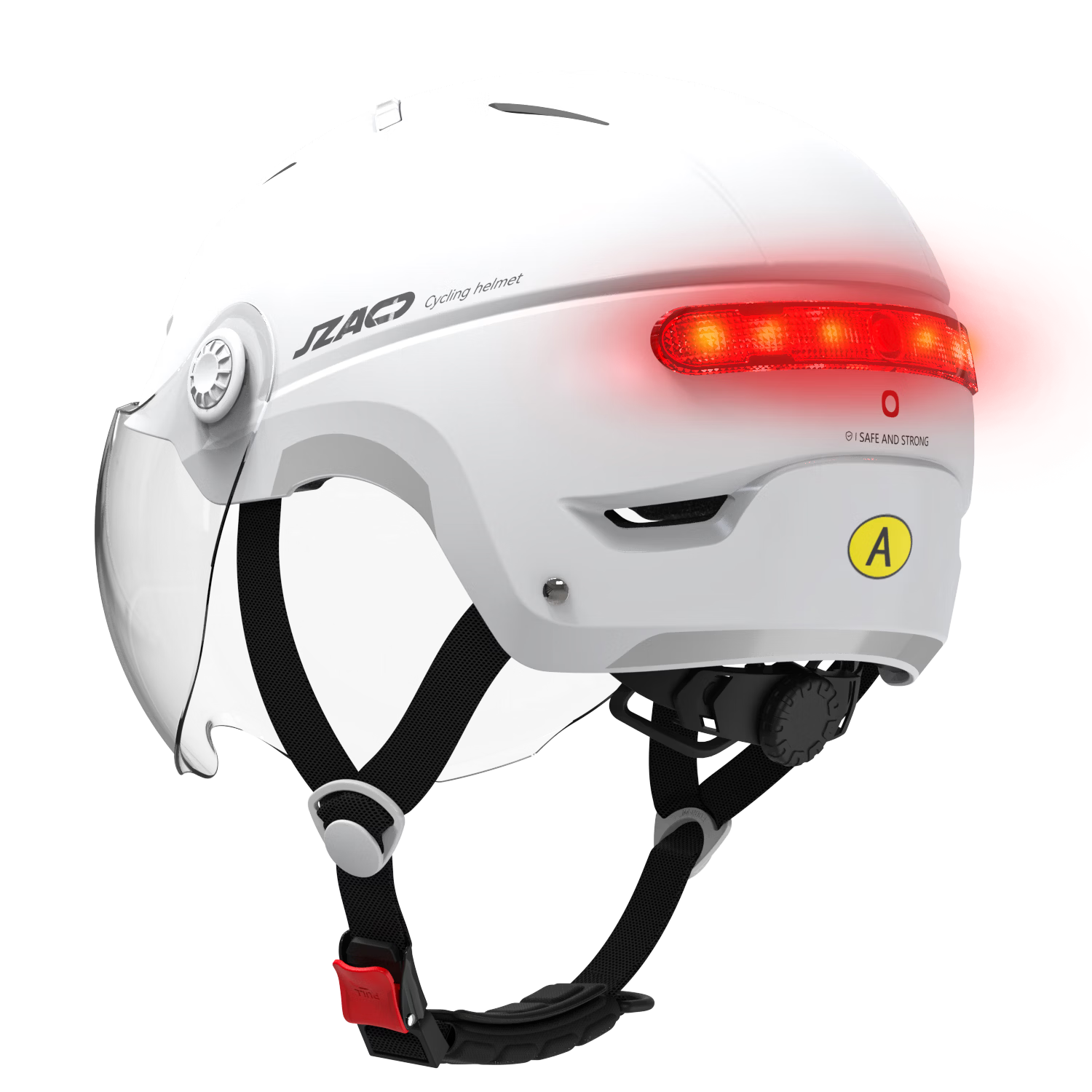 JD Jingzao Electric Vehicle Helmet 3C New National Standard Class A Certified White Warning Light Unisex One Size City Light Electric Motorcycle Bicycle Scooter Lightweight