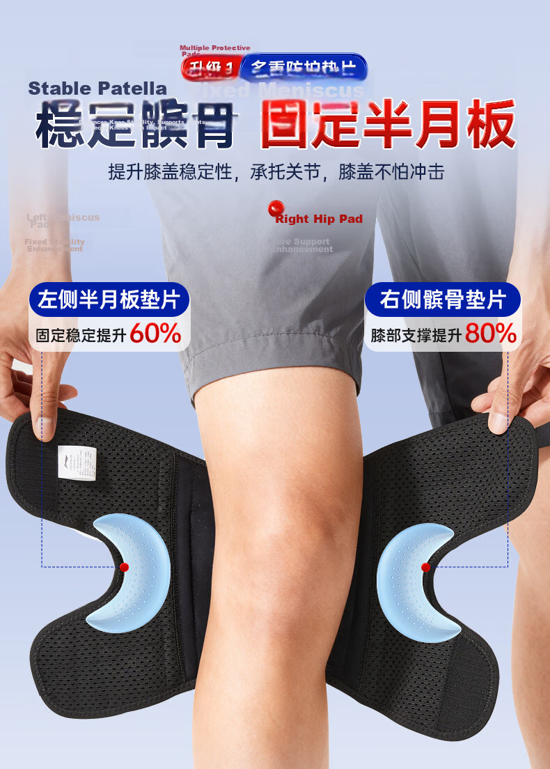 LI-NING Summer Thin Knee Brace Meniscus Injury Sports Protective Joint Knee Support for Men and Women Hiking Basketball Running Walking 6