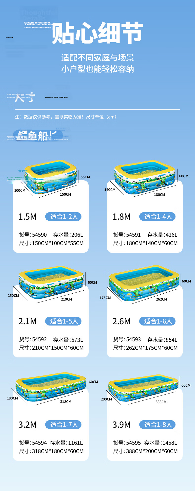Bestway Kids Inflatable Swimming Pool Thickened Large Outdoor Home Pool Crocodile Captain 2.6m 11