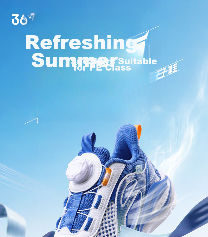 361° Kids Sports Shoes 26 Summer Boys Girls Breathable Running Shoes with Dial Buckle Black Size 31 1