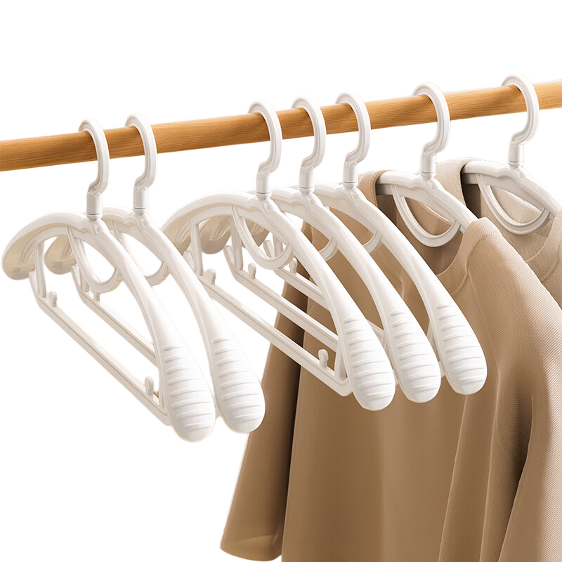 Bonny Home Wide Shoulder Hangers Household Non-Marking Anti-Shoulder Clothes Hangers Non-Slip Drying Clothes Racks White 10 Pieces