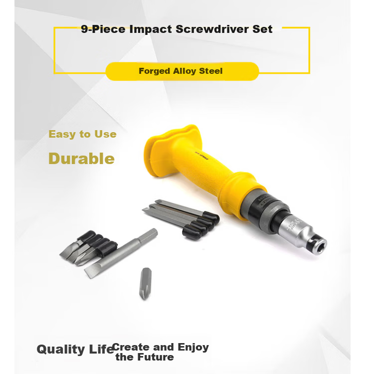 STANLEY Household Multi-Head Screwdriver Set, Phillips and Flathead Impact Screwdrivers, 9-Piece Set 95-199-22 1