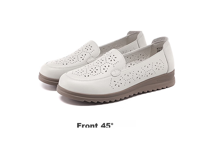 Red Dragonfly Women's White Commuter Soft Sole Casual Shoes Hollow Breathable Middle-aged and Elderly Single Shoes WTK261022 Off-white Size 35 13