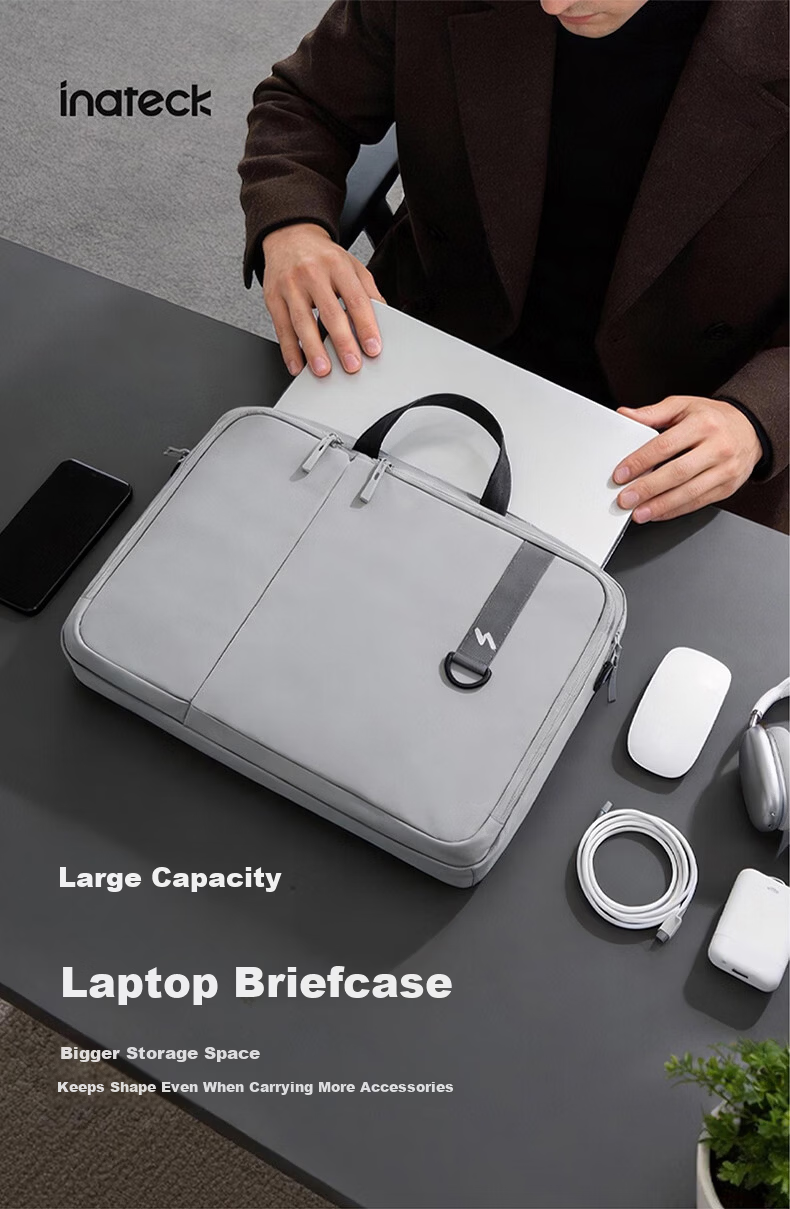 Inateck 15-inch Laptop Shoulder Bag Briefcase Water-Resistant Shockproof for Lenovo Asus Dell Black 1