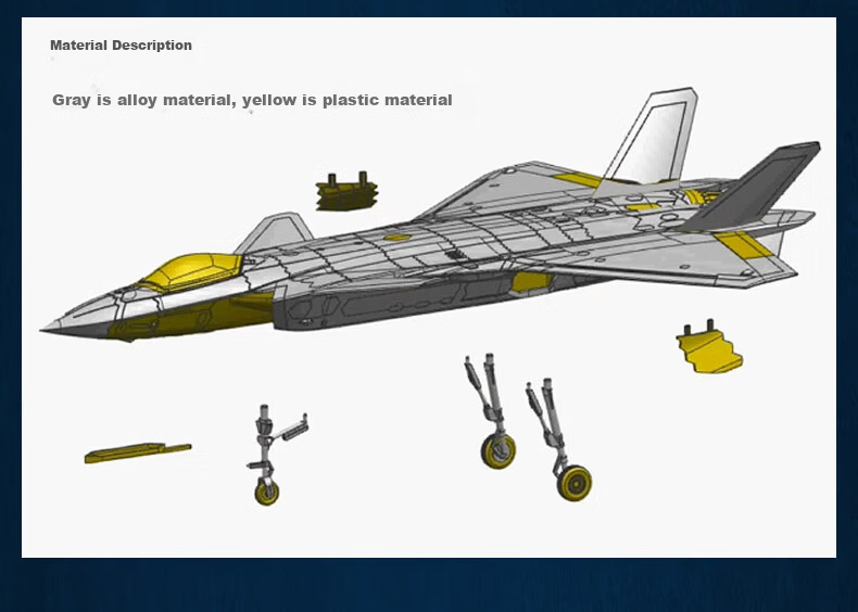 Terebo Aviation Cultural Creative Authentic 1:100 J-20 Fighter Jet Alloy Simulation Aircraft Model Airshow Veteran Commemorative 20