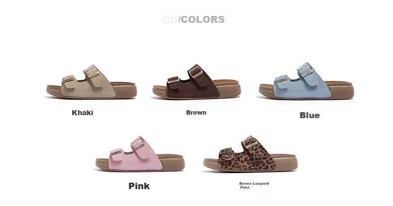 CAMEL Birkenstock Style Women's Casual Versatile Outdoor Slide Sandals L26M504022 Blue (Suede) Size 36 2