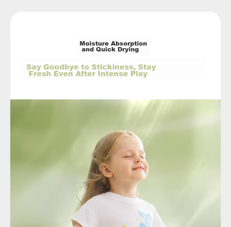 Babycare Natural Cool Short Sleeve Spring Summer Baby Soft Moisture-Wicking Quick-Dry Crew Neck T-Shirt Foam Green 140 7
