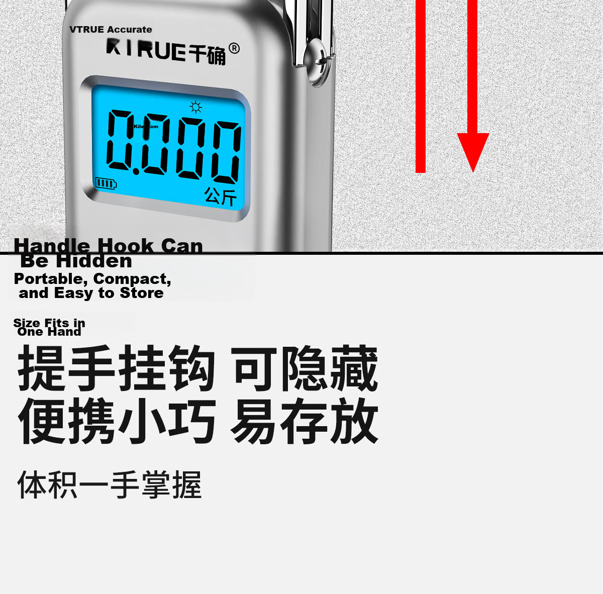 Qianque Portable Electronic Scale 100 Jin Precision Commercial Home Food Weighing Portable Spring Scale Fish Scale Kitchen Rechargeable 16