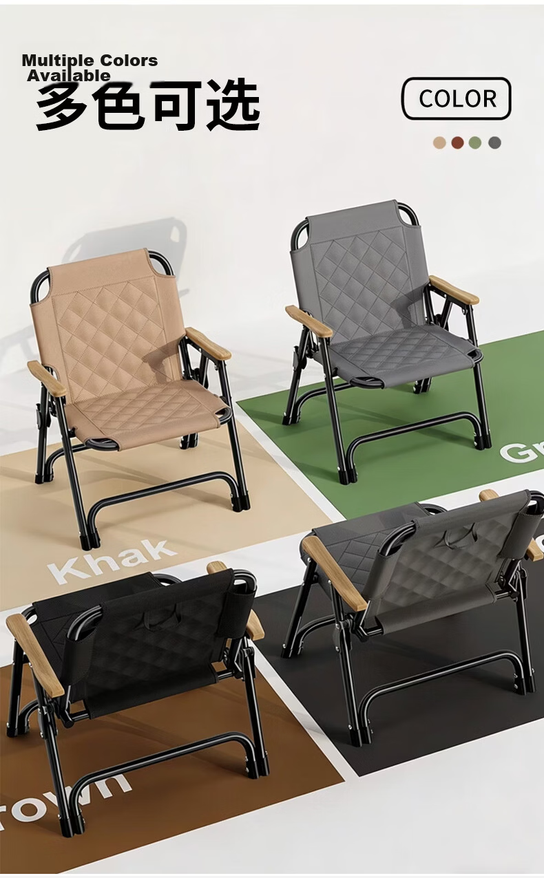 Jingcai Folding Chair Recliner Camping Chair Portable Outdoor Stool Beach Chair JHY8 Gray 13