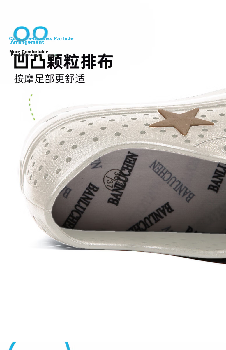 FOOTOPPO Women's Clog Water Shoes Shallow Waterproof Rain Shoes Fashion Breathable Beach Sandals Soft Sole Non-Slip Creek Shoes 6