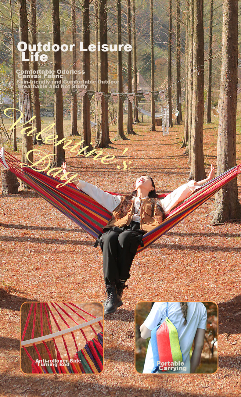 Arctic Wolf Mosquito Net Hammock Outdoor Camping Anti-Mosquito Insect Repellent Anti-Tip Portable Extra Large Thickened Outdoor Camping Swing Hammock 3