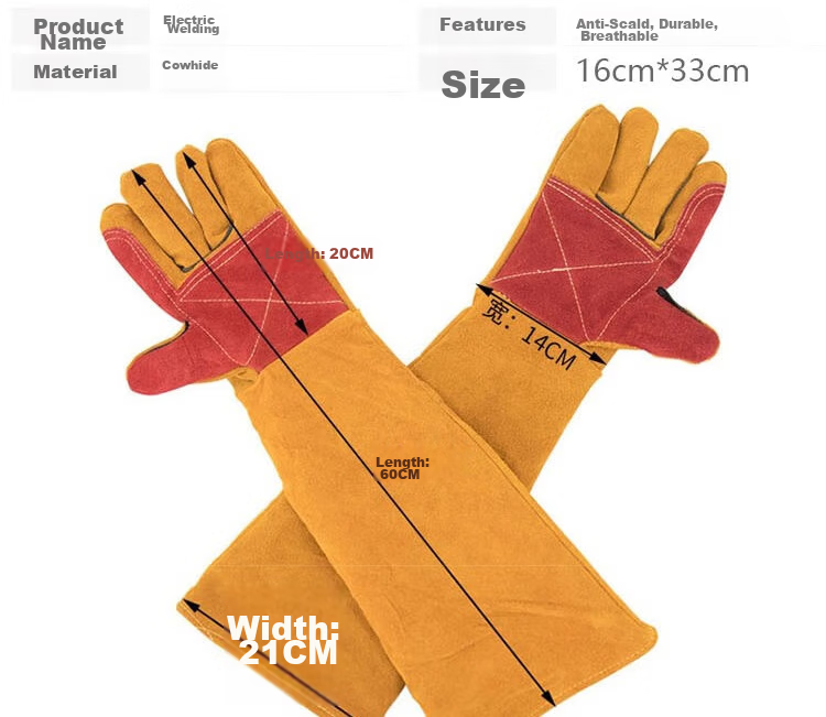Bingyu Fireproof and Splash-Proof Welder Body Protection [Jingcang] Welder Cowhide Foot Protection 33cm Labor Protection BYly-112 9