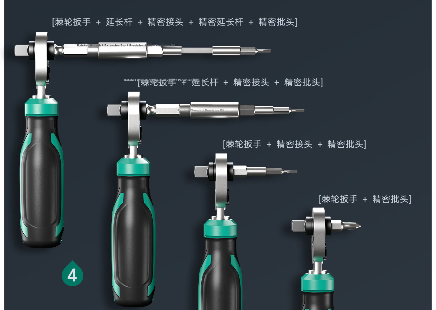 GREENER 【Yueguang Treasure Box】80-Piece Precision Screwdriver Set Multi-Function Bits Ratchet Wrench Motorcycle Repair 11