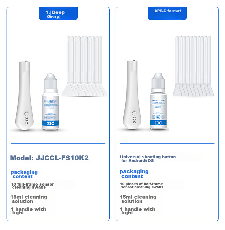 JJC Camera Cleaning Kit CMOS Cleaning Swab Full-Frame Sensor Cleaning with Cleaning Solution/Liquids Suitable for Canon Nikon Sony Fuji DSLR And Mirrorless Cameras 16
