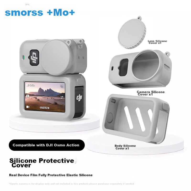 Smorss Silicone Protective Case Cover for DJI Osmo Nano Thumb Camera Accessories Soft Gray