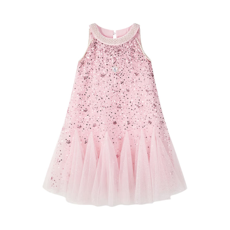 Disney Elsa Princess Dress Girls Summer 2026 New Children's Stylish Performance Costume Princess Style Kids Clothing