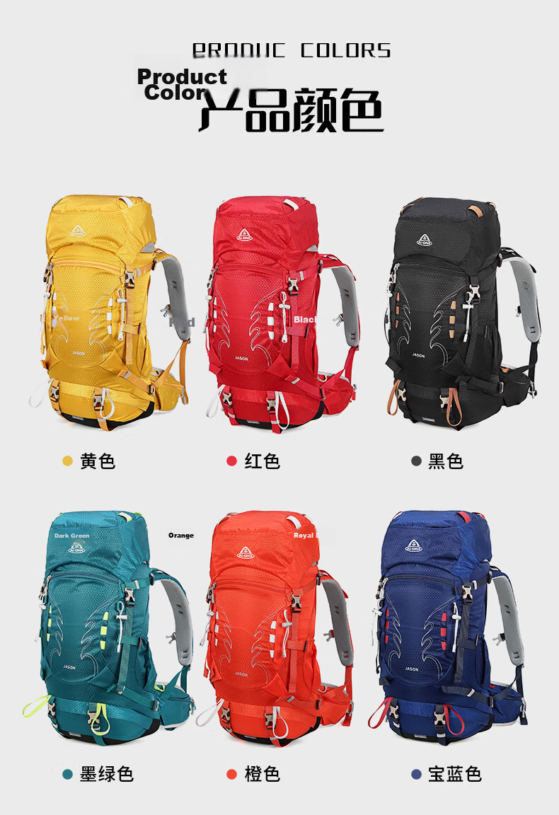 AiWang Women's Oxford Cloth Hiking Backpack Men's Outdoor Suspension Load Heavy Duty Large Capacity Travel 35+5L Gray 15