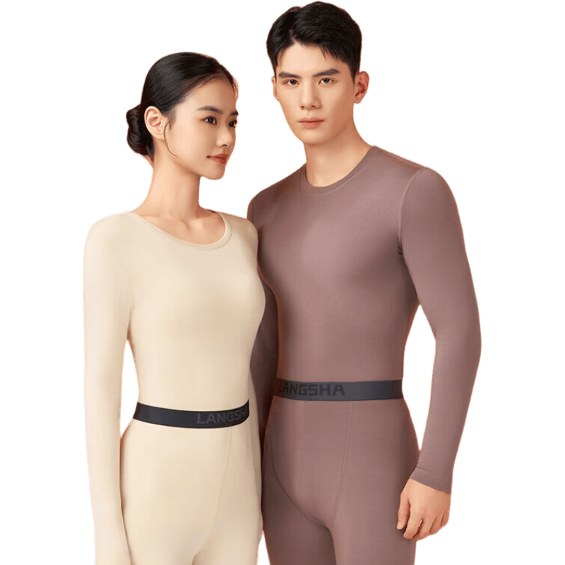 LangSha [Heating Cotton] Thermal Underwear Men Ren Jialun Same Style 10A Antibacterial Mite Removal Autumn Winter Women's Autumn Clothes and Pants Set
