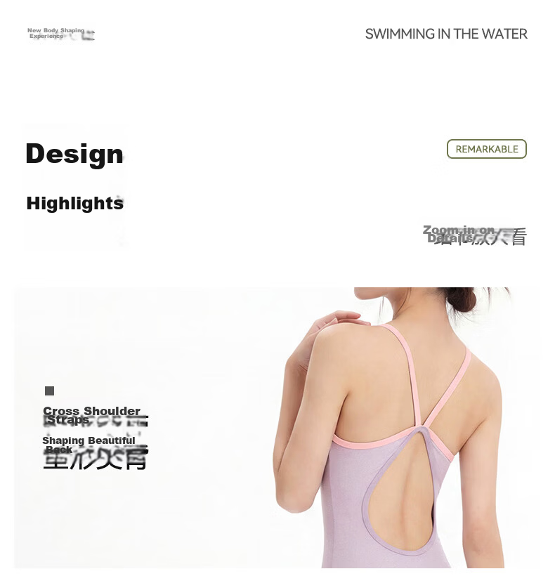 LI-NING Women's One-Piece Professional Training Triangle Swimsuit Conservative Slimming Hot Spring Swimwear 1773 Black M 21