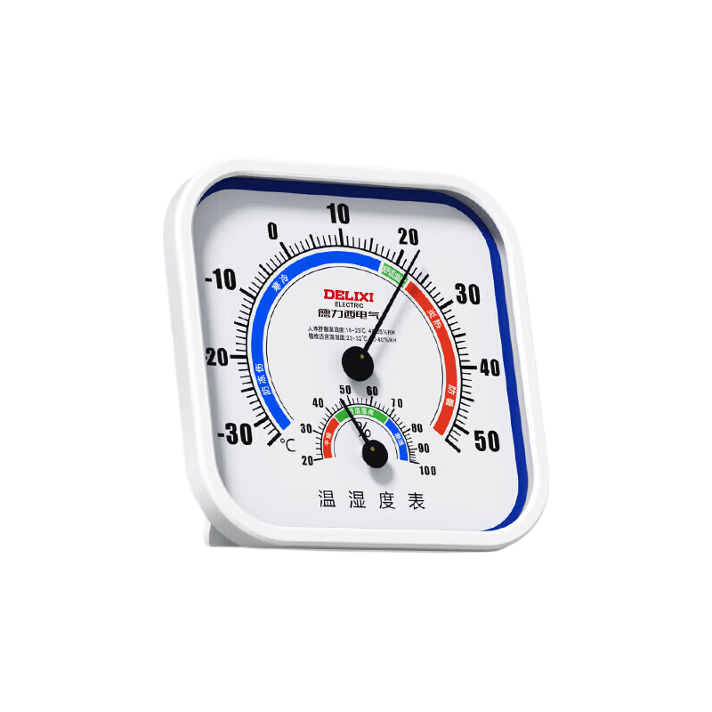 DELIXI ELECTRIC Household Large Round Plate Thermometer Hygrometer for Indoor Office Home Use, Desktop Or Wall-Mounted Greenhouse Temperature And Humidity Meter