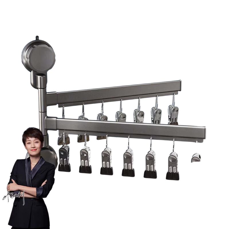 Four Seasons Muge Suction Cup Sock Drying Rack Foldable Balcony Household Rotating Multi-Clip Laundry Hanger for Socks Underwear