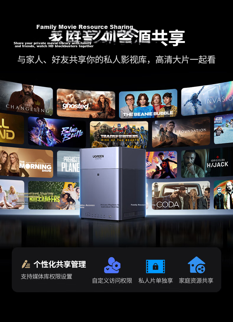 UGREEN Private Cloud DH4300Plus 8GB Version 16TB Four-Bay NAS Smart Home Storage Personal Cloud Hard Drive Network Server Mobile NFC Connection AI Photo Album Tablet Expansio 32