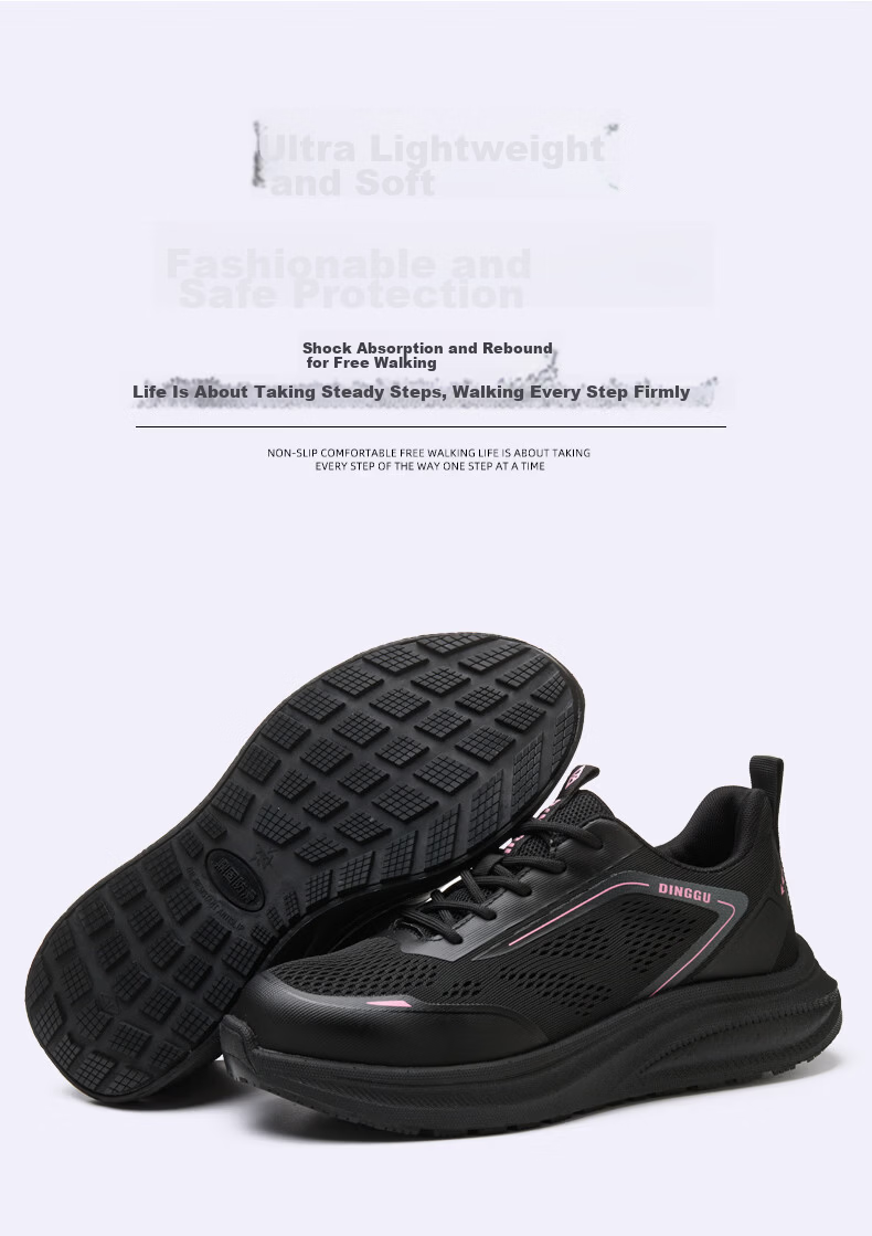 Dinggu Women's Safety Work Shoes Steel Toe Anti-Smash Puncture Lightweight Breathable Non-Slip JD1839Bju38 4