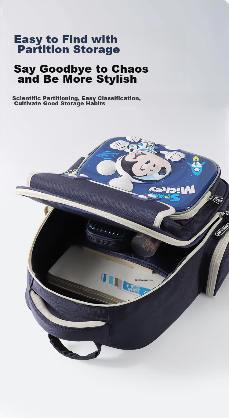 Disney Backpack for Primary School Boys Grades 1-4, Lightweight Spine-Protecting Shoulder Bag for Children And Girls, Red 8