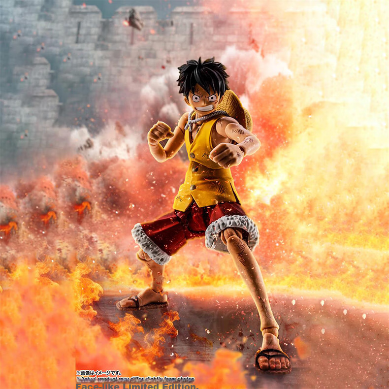 Bandai SHF Luffy One Piece Marineford Summit Battle Action Figure Anime Merchandise 1