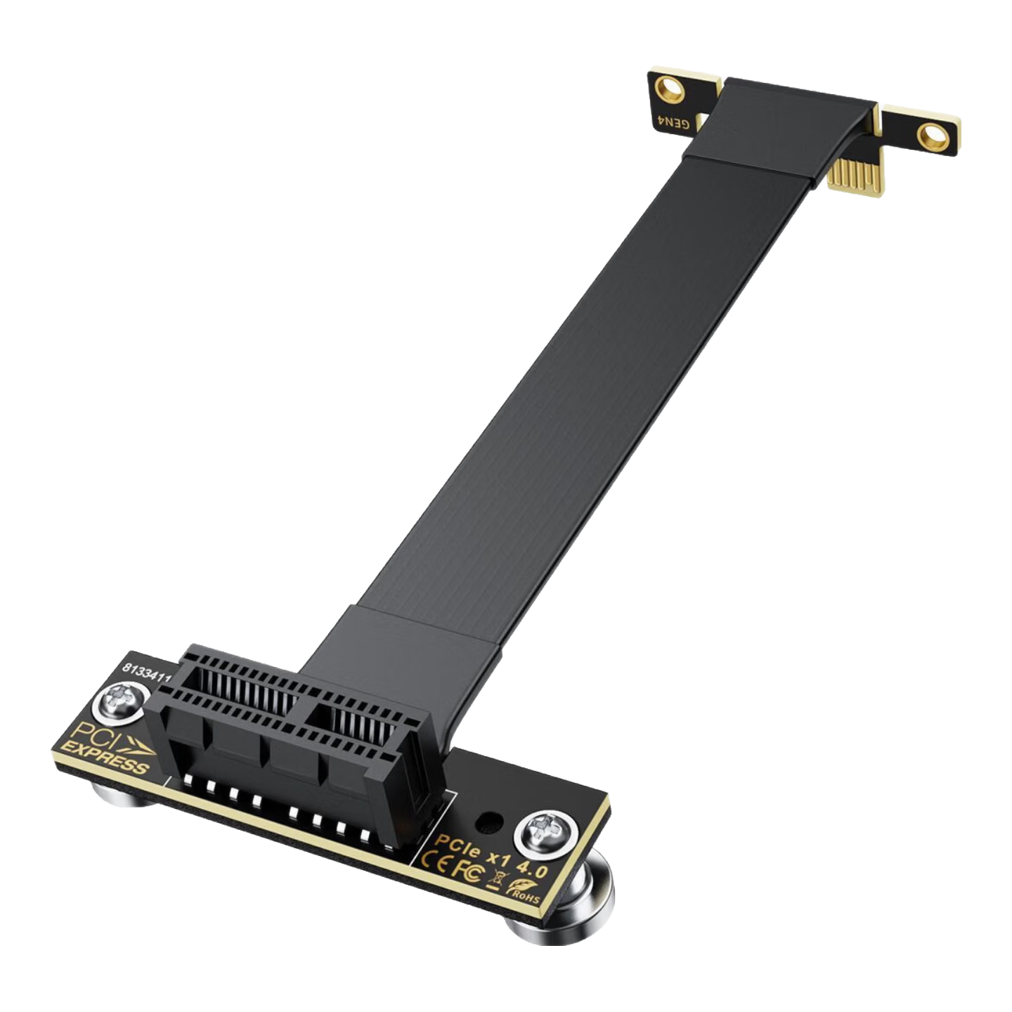 JEYI PCI-E Extension Cable PCIe X1 4.0 Network Sound Card DMA Expansion Adapter 40cm 90-Degree to 90-Degree Support Vertical Installation Essential for PC Building