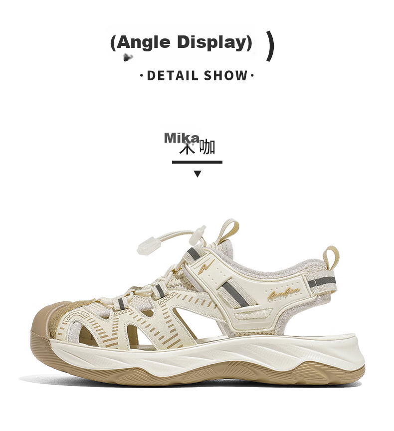 Renben Open-Toe Sandals Women 2026 Summer New Outdoor Sports Breathable Casual Beach Shoes Women Coffee Beige Size 36 12