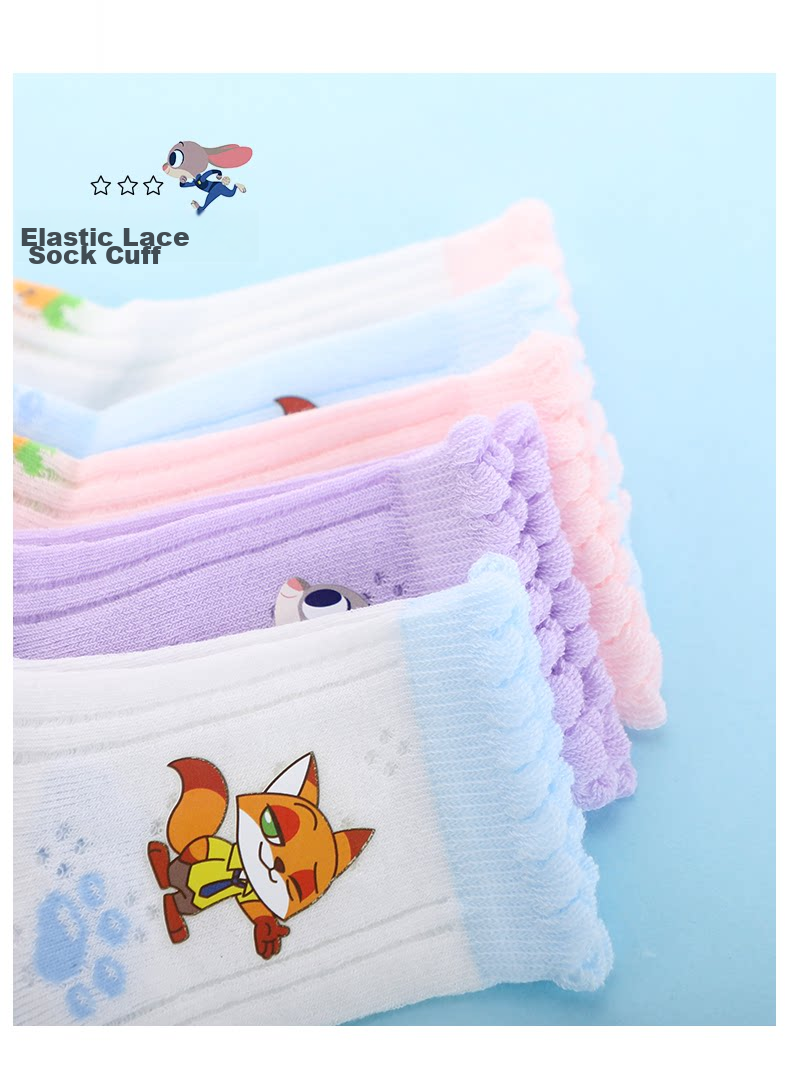 Disney Zootopia Girls Socks Spring Summer Thin Mesh Princess Judy Cotton Socks 8