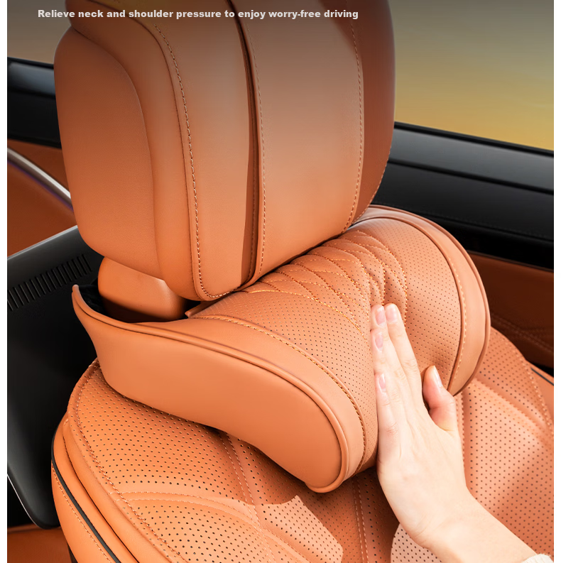 FHAO Car Headrest Pillow Comfortable Breathable Premium Neck Support Soft Cushion Seat Lumbar Pad for Mercedes BMW 7