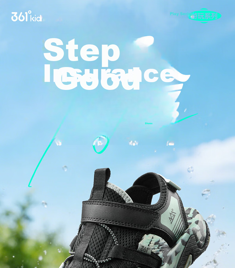 361° Kids Sandals 26 Summer Boys Girls Breathable Closed-Toe Anti-Collision Beach Frame Shoes Black Size 38 1