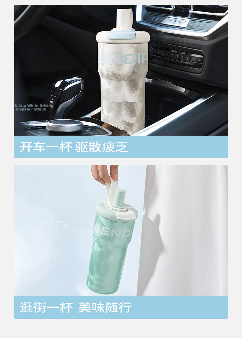 Haers Insulated Large Capacity Straw Cup Student High-Value Water Bottle Coffee Mug 600ml Fairy Green 22