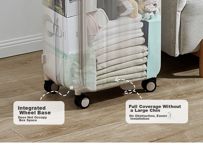 Hanke Expandable Luggage Women Trolley Large Capacity Men Carry-On Suitcase 20 Inch Ivory White Side Opening 24