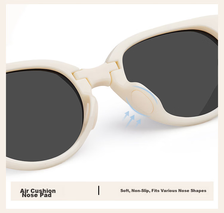 FENCHI Foldable White Cat Eye Sunglasses for Women 2026 New High-End White Frame Polarized UV Protection 24