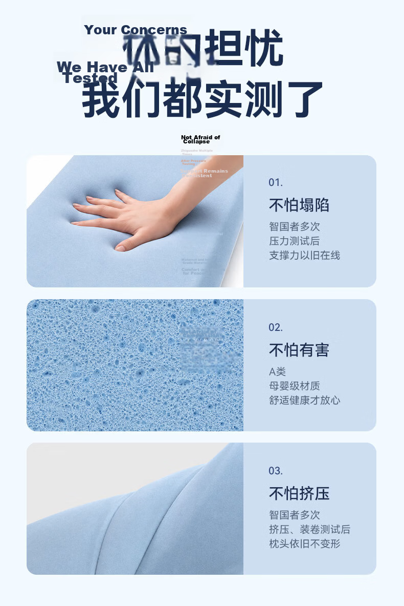 Zhiguozhe Hotel Edition Deep Sleep Pillow Pro 3.0 Memory Foam Neck Support Pillow for Deep Sleep Side Sleep Slow Rebound 4